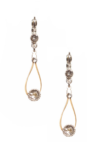 Chic Teardrop Dangle Earring 2701: Clear - Gold Wire - Matte