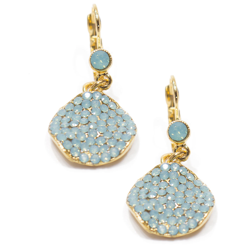 Glitzy Dangle Earring 2435: Opal Turq/ Gold