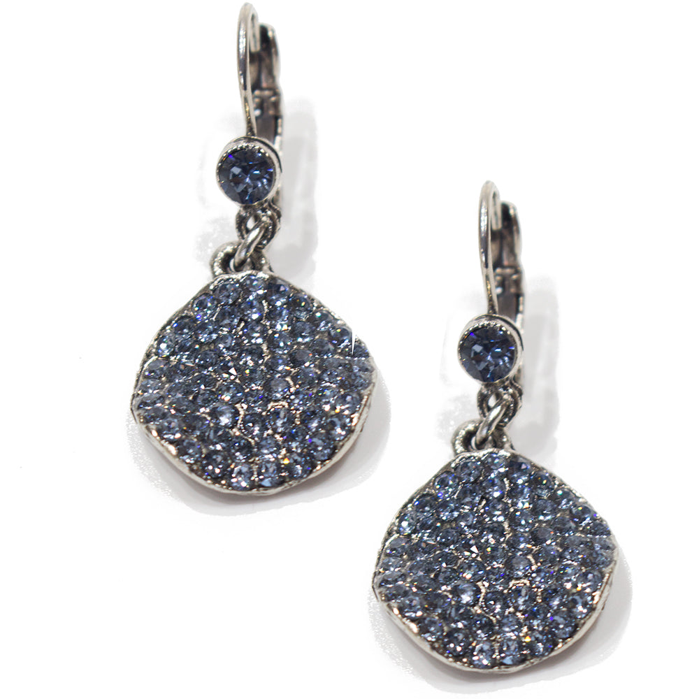 Glitzy Dangle Earring 2435: Denim/ Silver