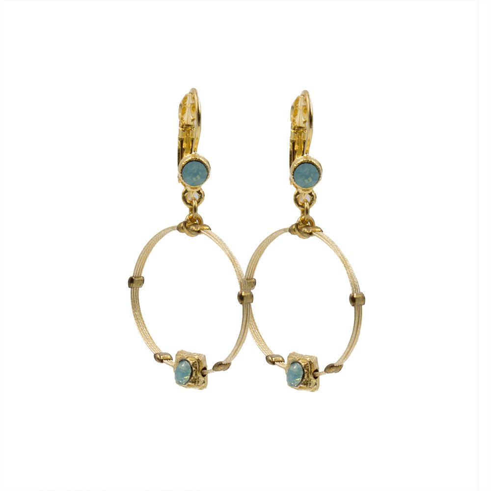 Chic Drop Hoop Earring 2803: Opal Turq/ Gold