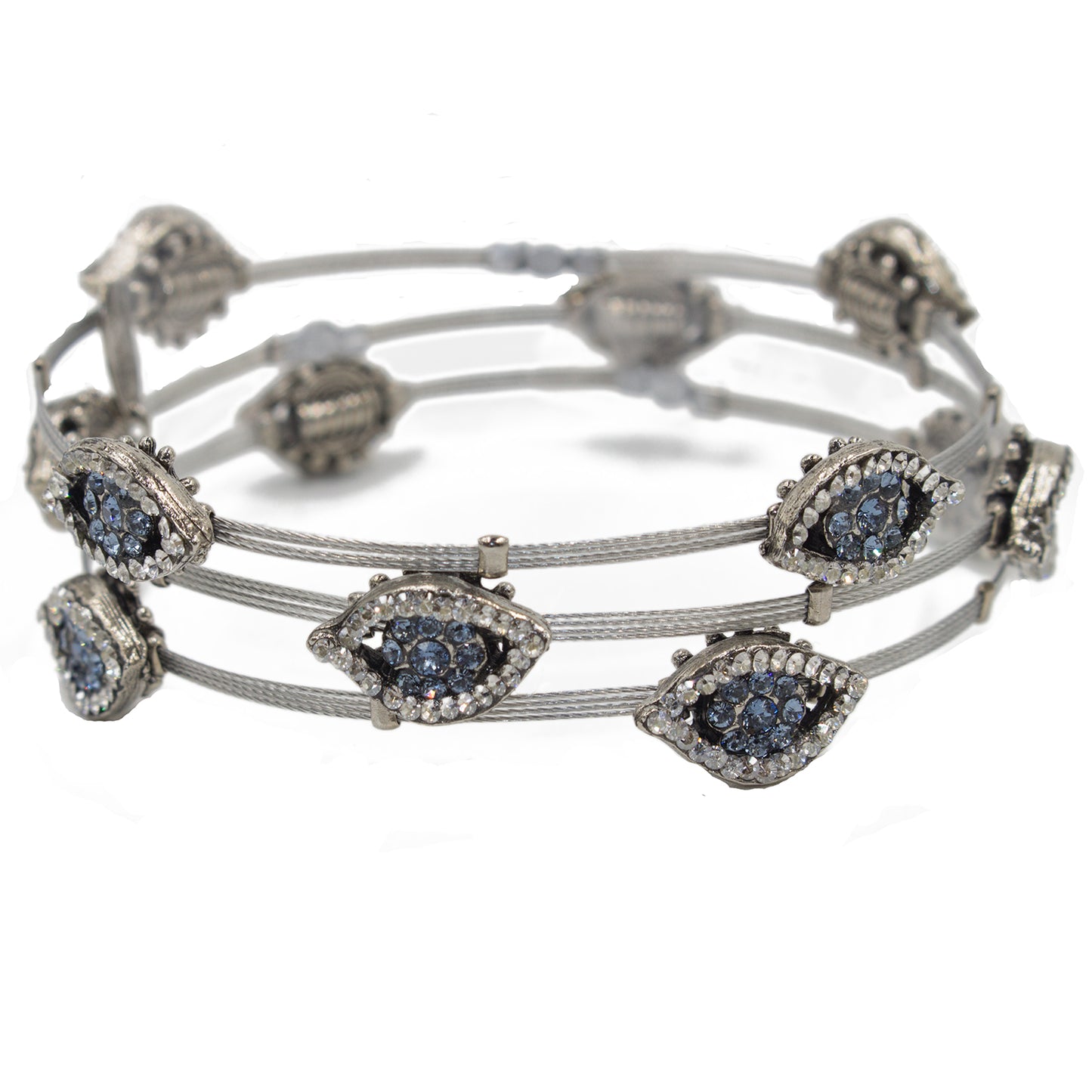 Bracelet 4218: Clear/ Denim/ Silver