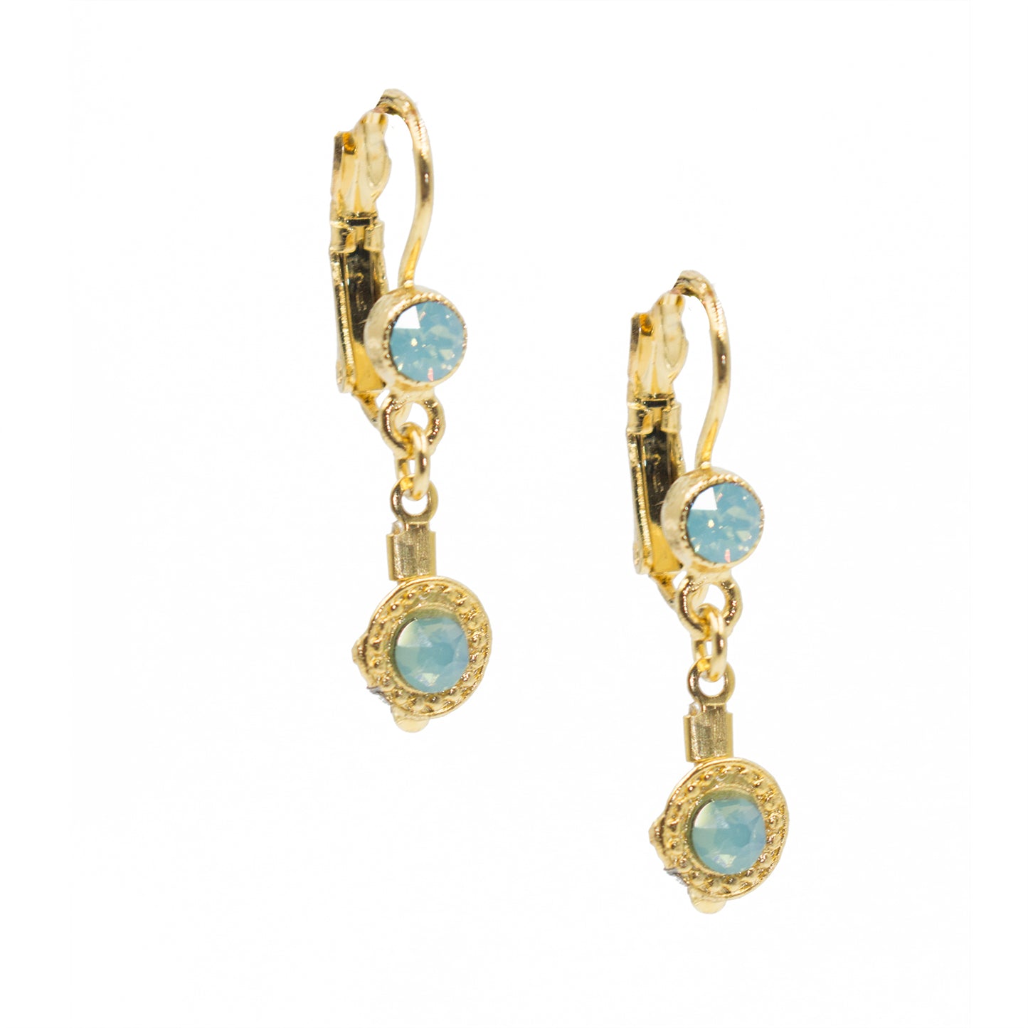 Earring 2082: Opal Turq/ Gold
