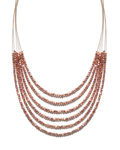 Glitzy Beaded Necklace 7974: HG / RoseGold