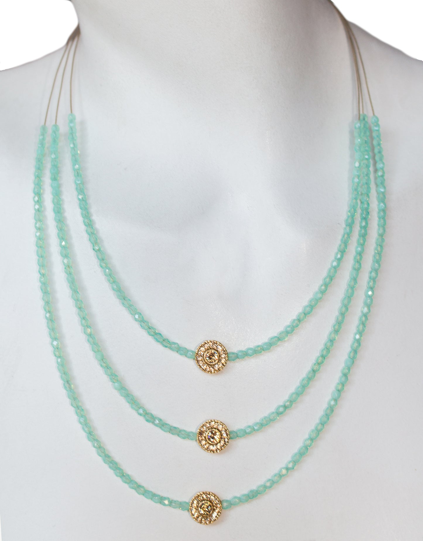 Necklace 8457: Gold/ Sky