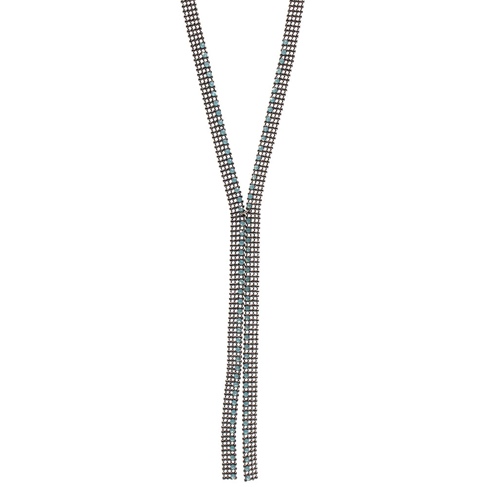 Exquisite Design Necklace 8397: Opal Turq/ Silver