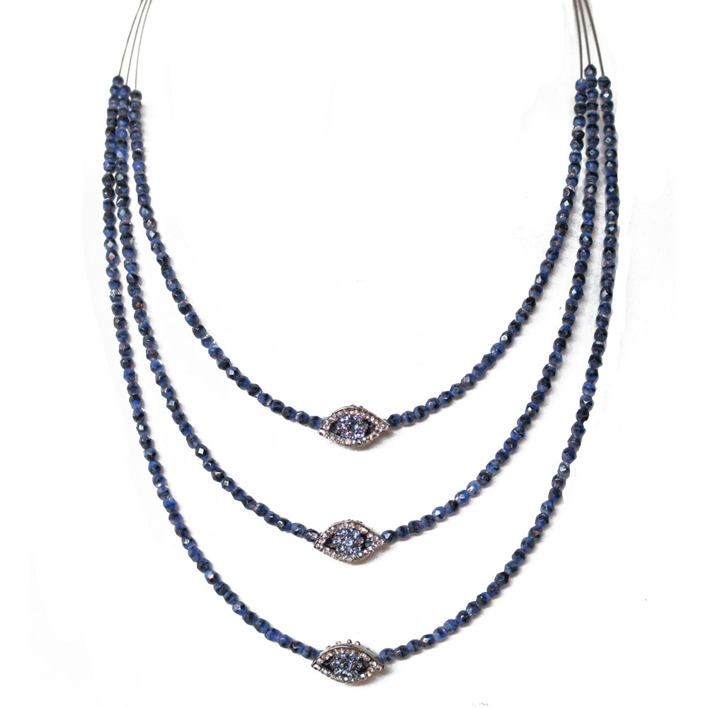 Necklace 8456: Denim/ Silver