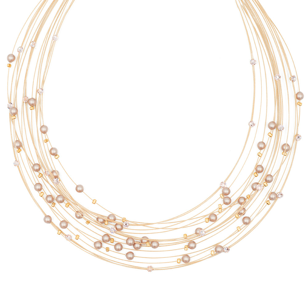 Birdsnest Necklace 8101: Powder/ Gold