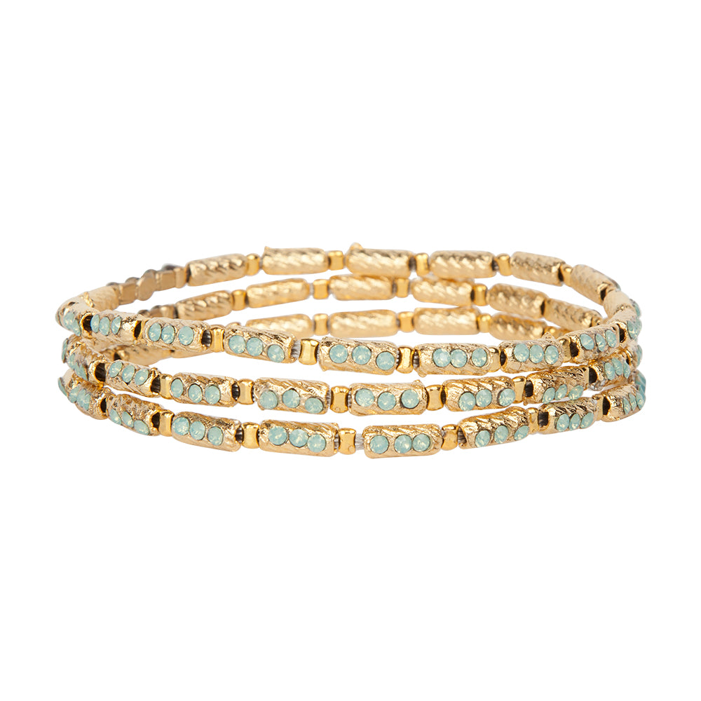 Handmade Love Bracelet 4110: Opal Turq/Gold