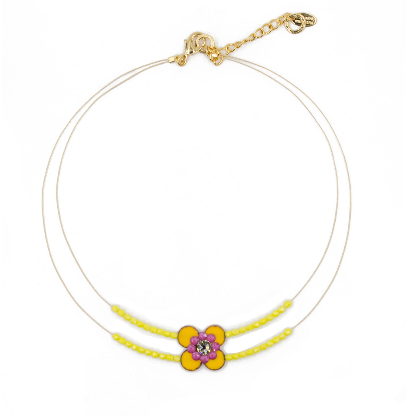 Flower Design Necklace 8487: Yellow/ Yellow/ Gold
