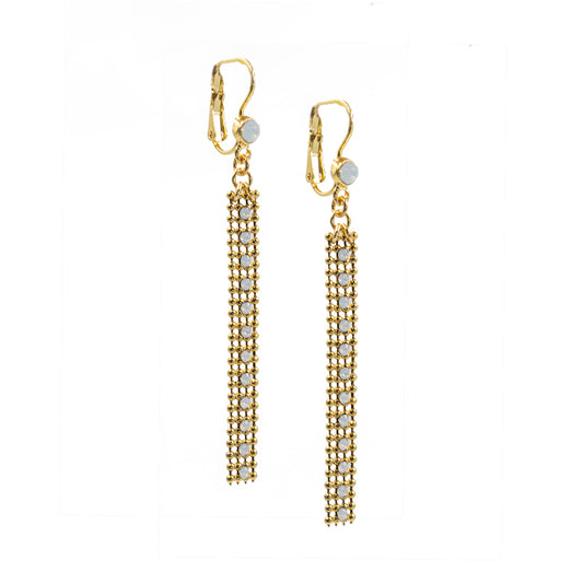 Glamorous for Women Drop Earring 2038: Opal White/ Gold