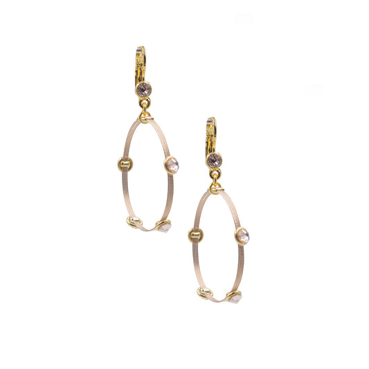 Glistening Dangle Hoop Earring 2063: Silk/ Rose Gold