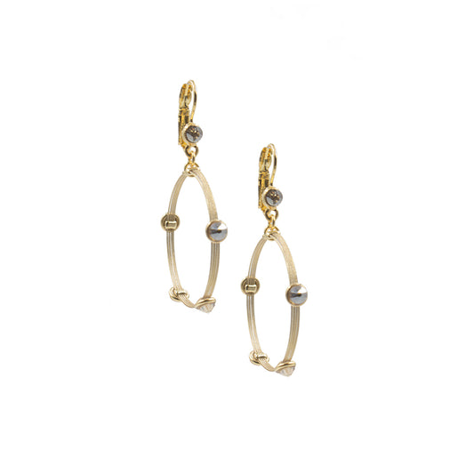 Pretty Dangle Hoop Earring 2064: Gold/ Gold