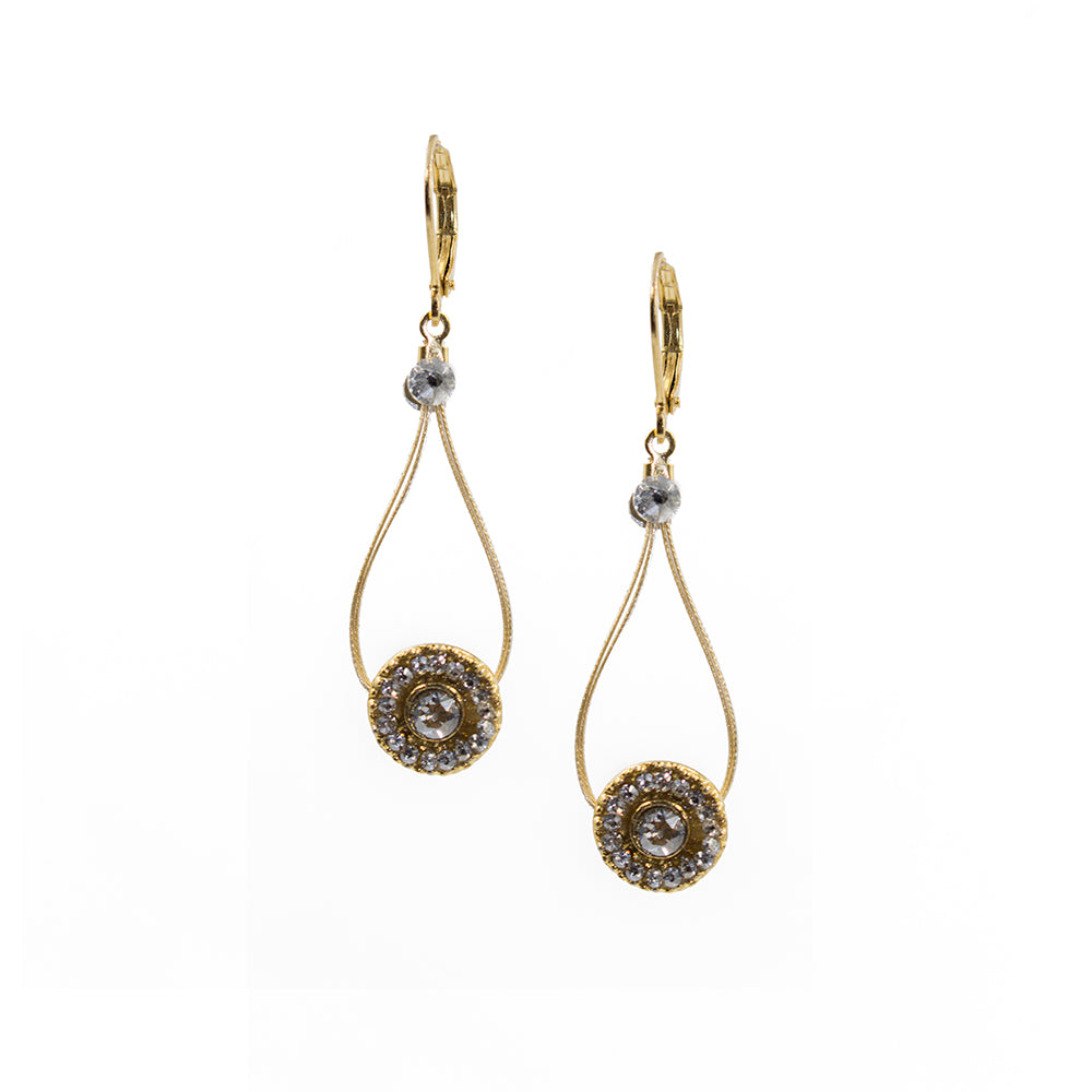 Special Occasion Dangle Earring 2071: Clear/ Gold