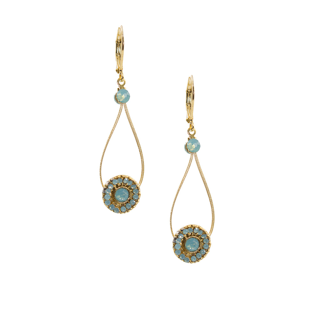 Special Occasion Dangle Earring 2071: Opal Turq/ Gold