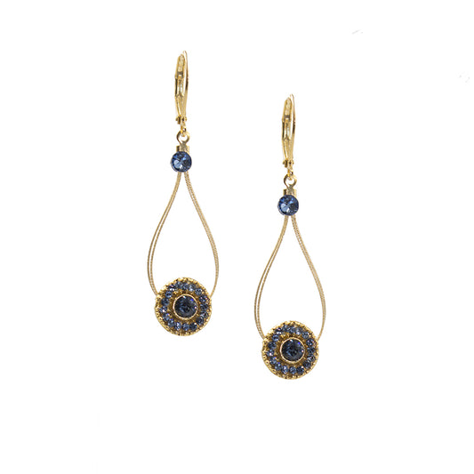 Special Occasion Dangle Earring 2071: Denim/ Gold