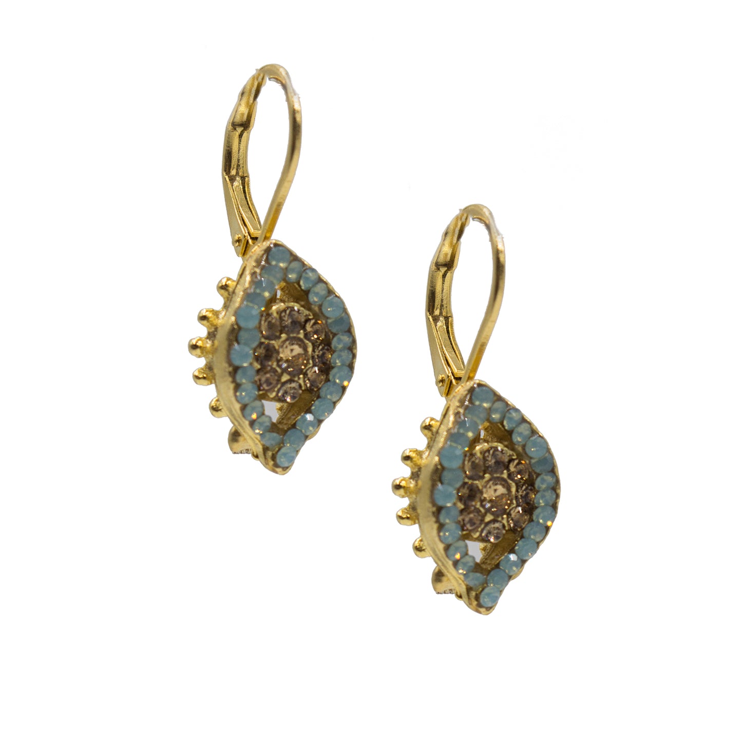 Earring 2091: Opal Turq/ Gold