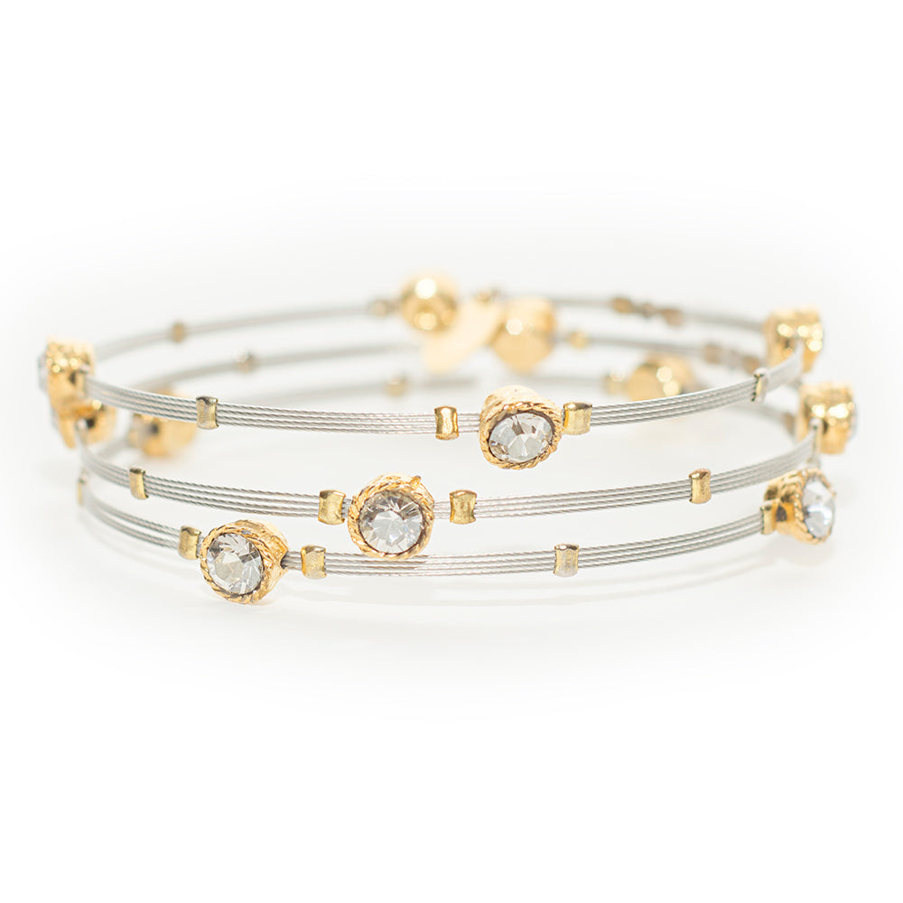 Feminine Sparkle Bracelet 3350: Silver/ Gold