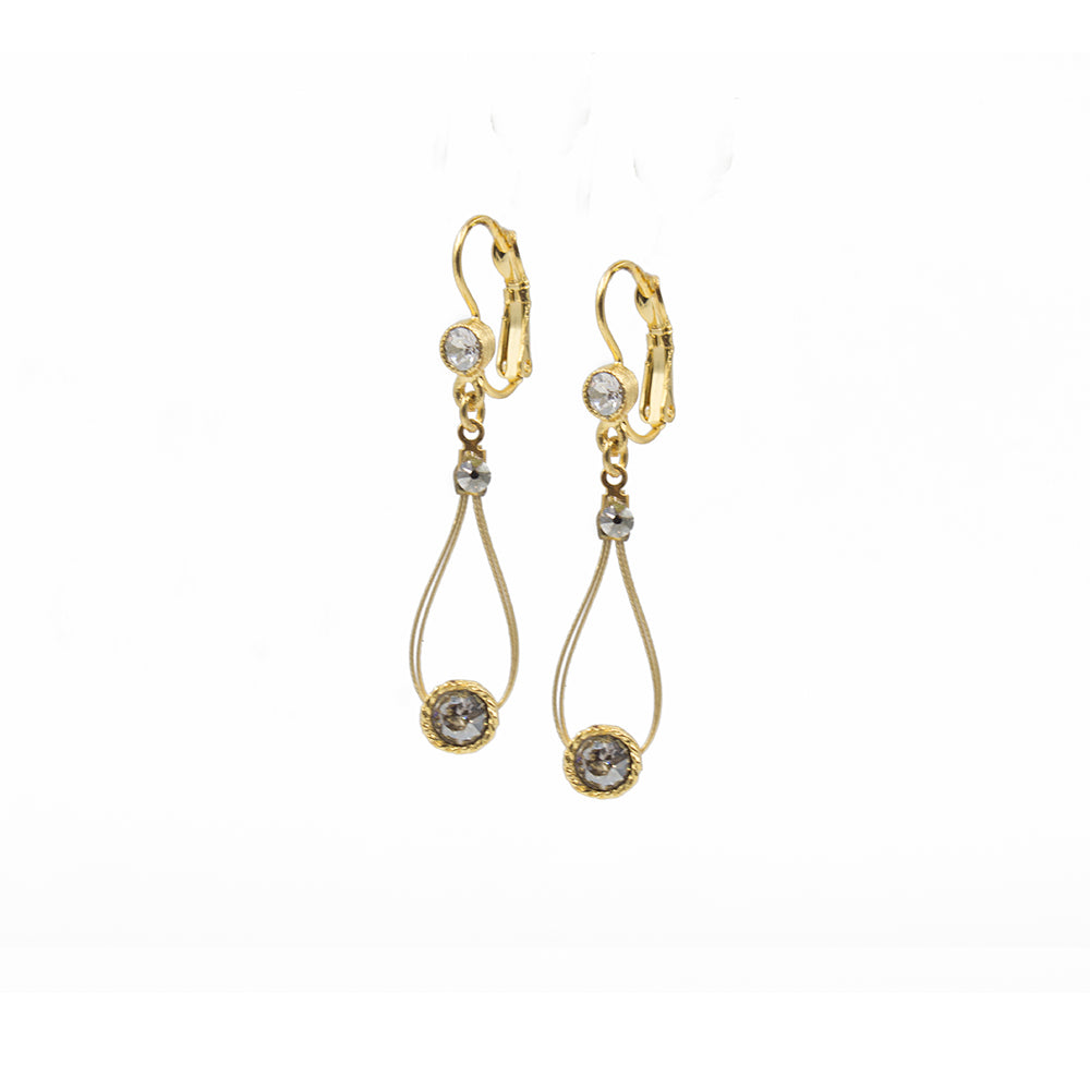 Chic Teardrop Dangle Earring 2701: Clear/ Gold