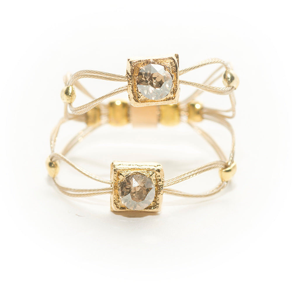Ring 9032: Clear/ Gold/ Gold