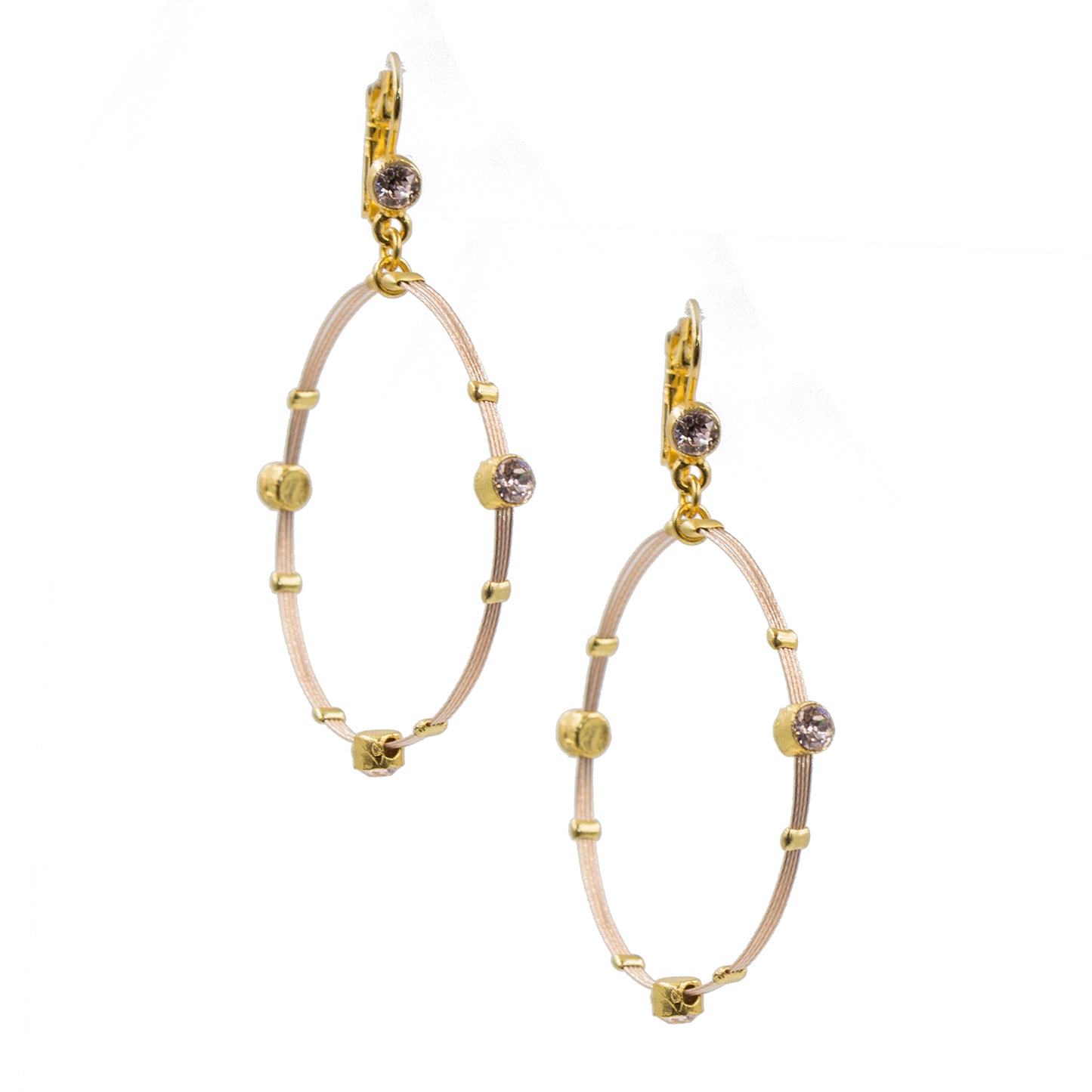 Elegant Hoop Dangle Earring 2911: Silk/ Rose Gold
