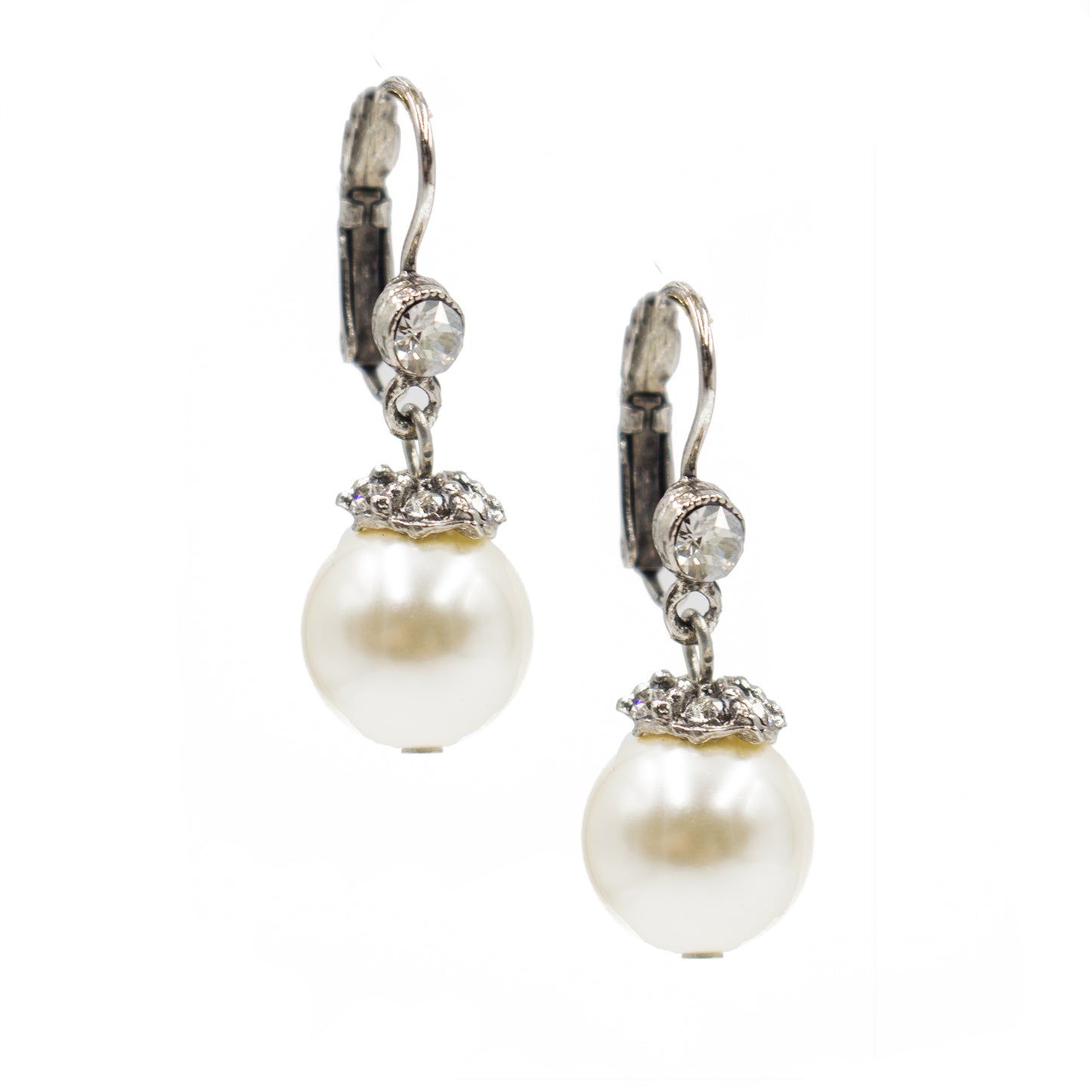 Earring 2960: White Pearl/ Silver