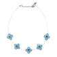Romantic Floral Necklace 8484: Aqua/ Silver