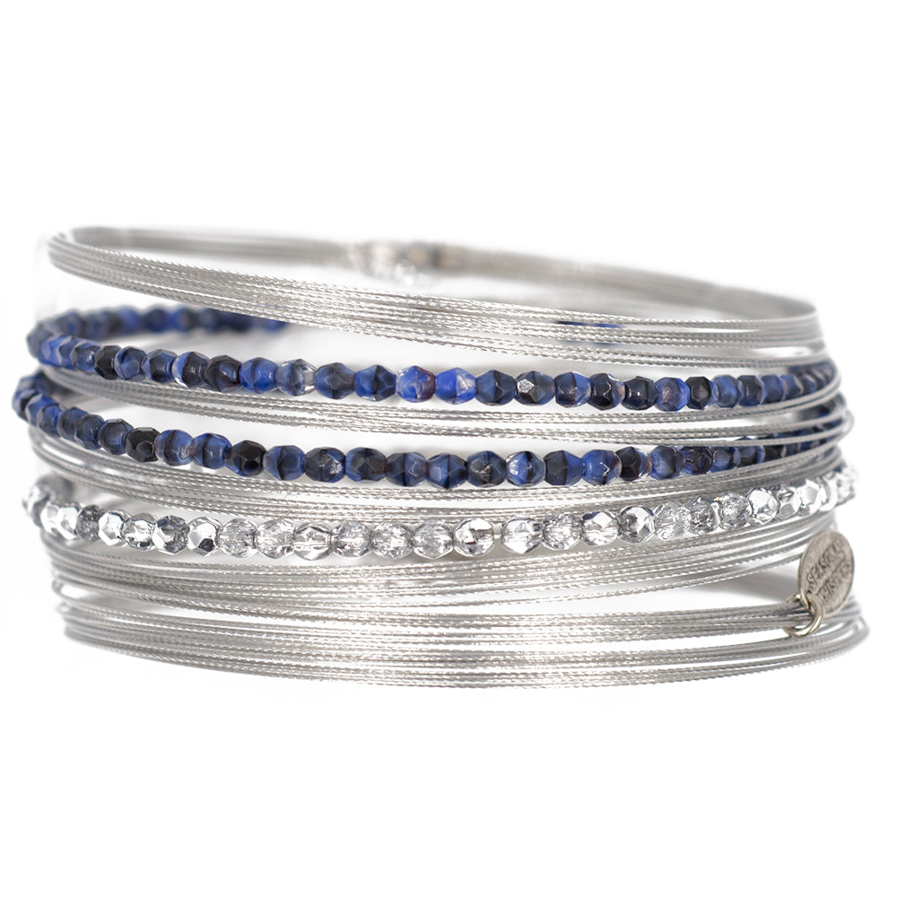 Chic Boho Style Bracelet 3014: Denim/ Silver