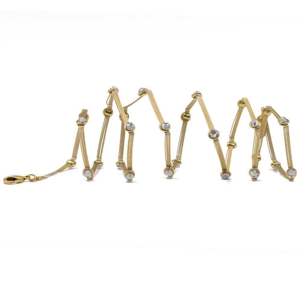 Exquisite Wraplet Bracelet 3052: Clear/ Gold