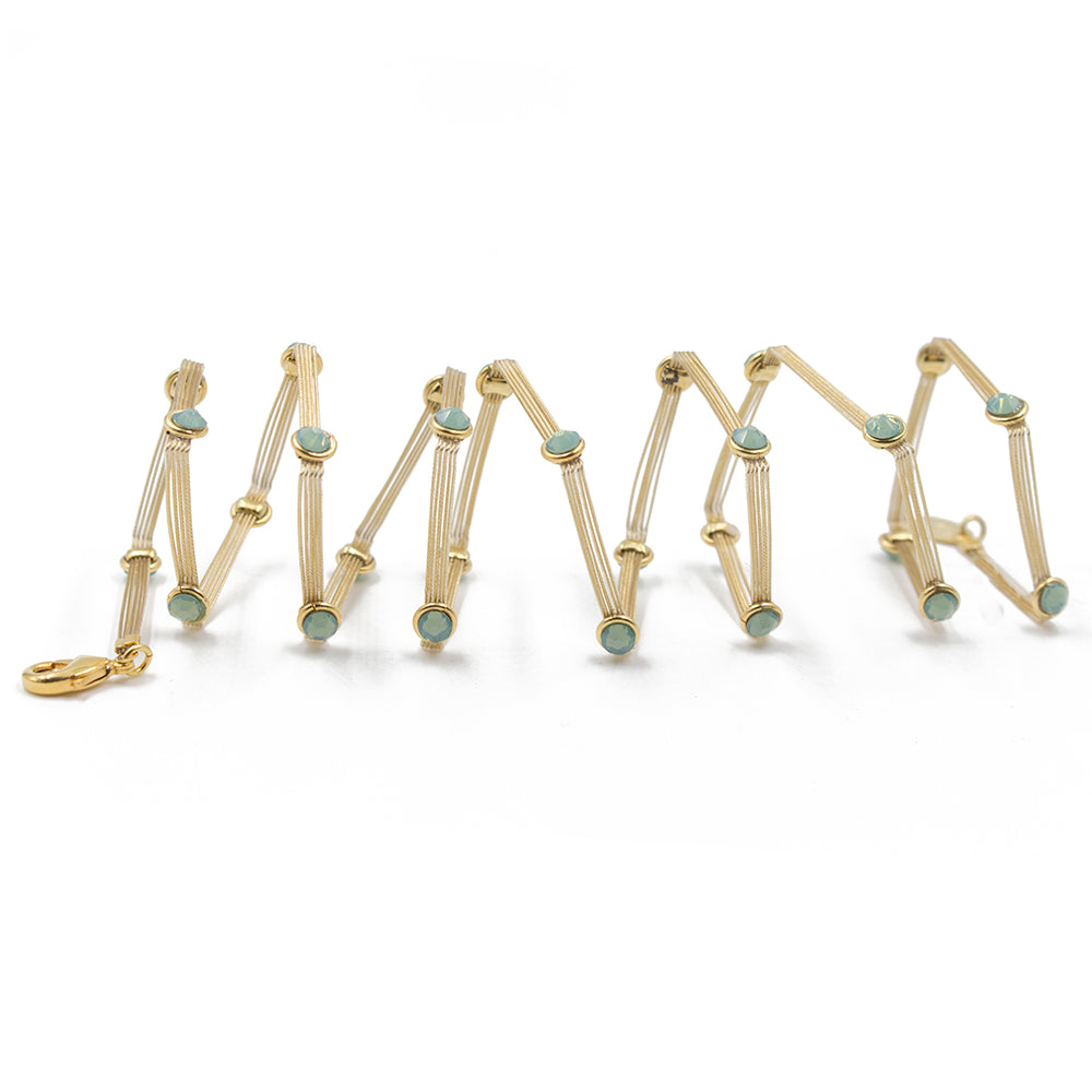 Exquisite Wraplet Bracelet 3052: Opal Turq/ Gold