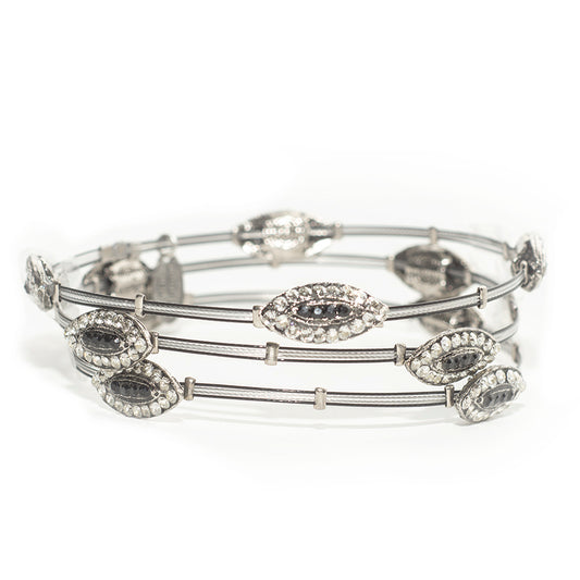 Twinkle in One's Eye Bracelet 3519: Clear Black Mix/ Silver