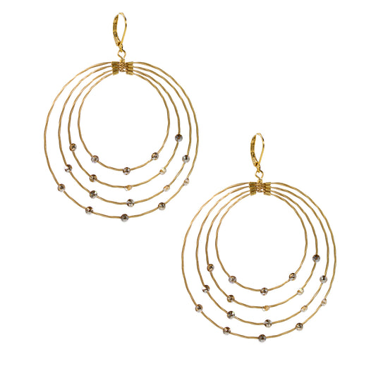Sparkle Circle Earring 2106: Gold/ Gold