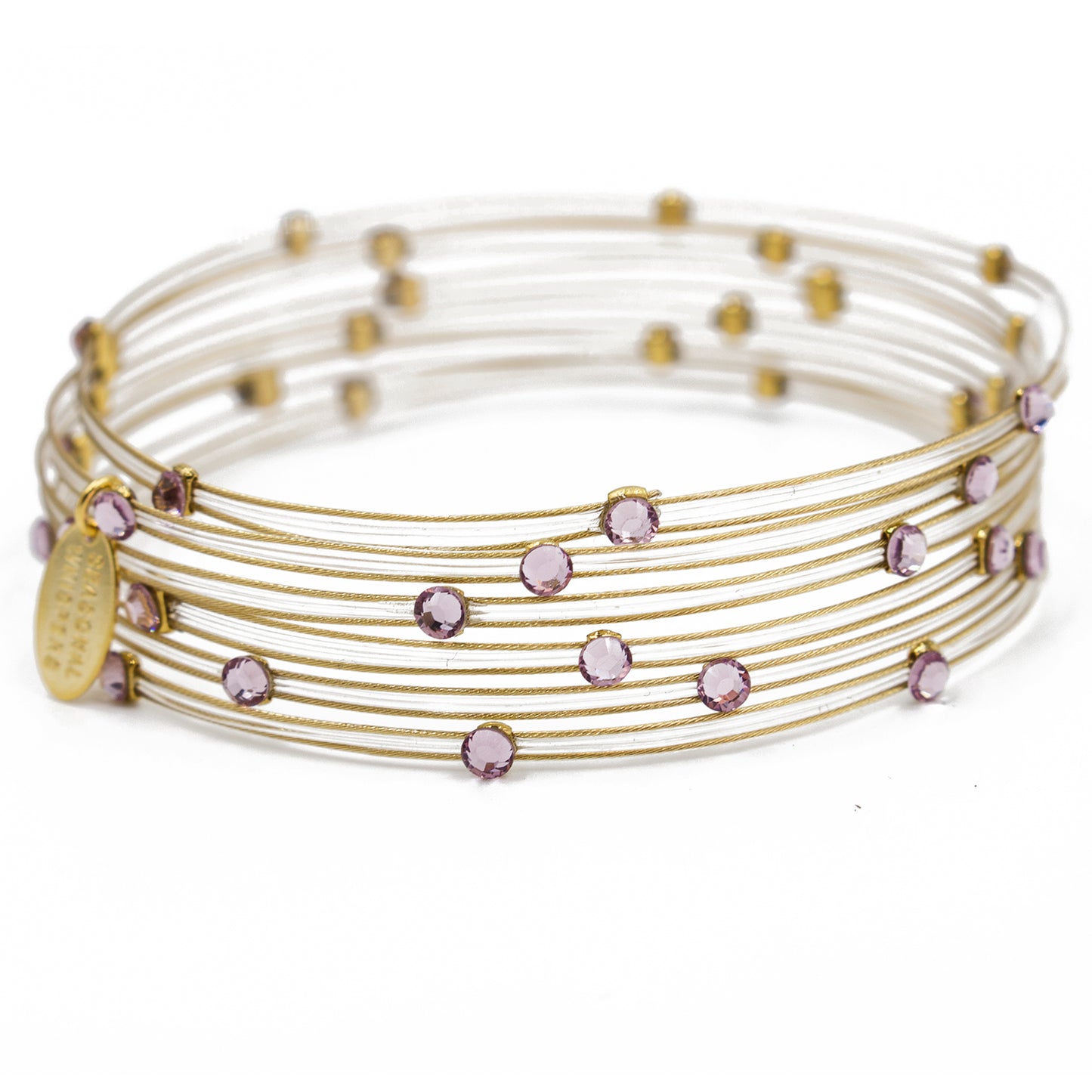 Elegant Woman Bracelet 3856: Light Amethyst/ Gold