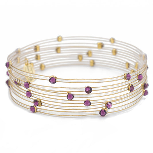 Elegant Woman Bracelet 3856: Amethyst/ Gold