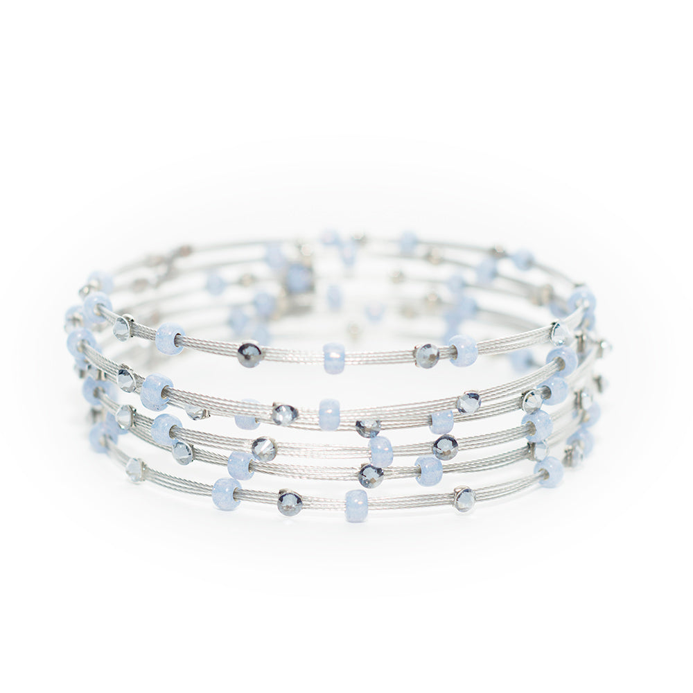 Embellished Life Bracelet 4169: Opal Blue/ Silver