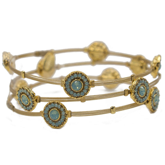 Bedazzled Bracelet 4215: Opal Turq/ Gold