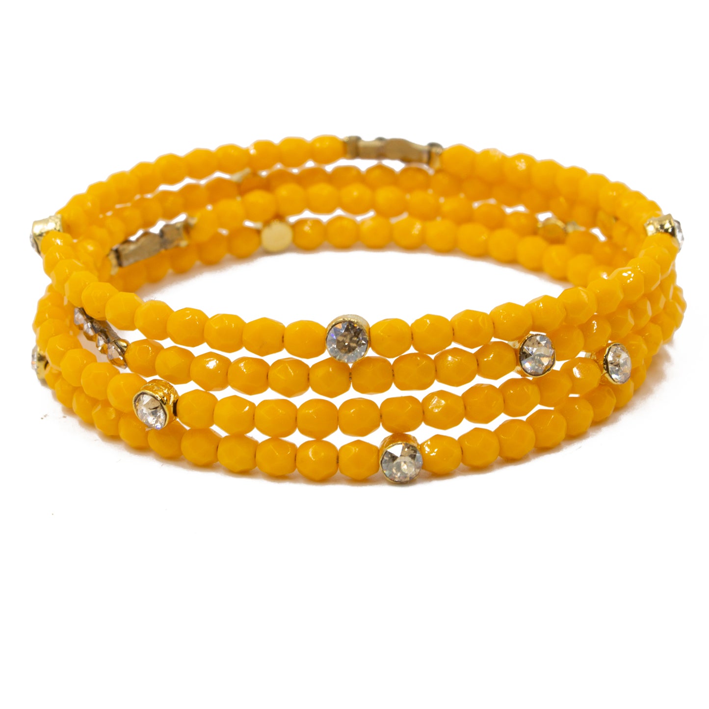Sparkle Beaded Bracelet 3473: Gold Shade/ Yellow/ Gold