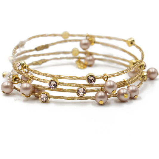 Drop Pearl Bracelet 3420: Powder/ Gold