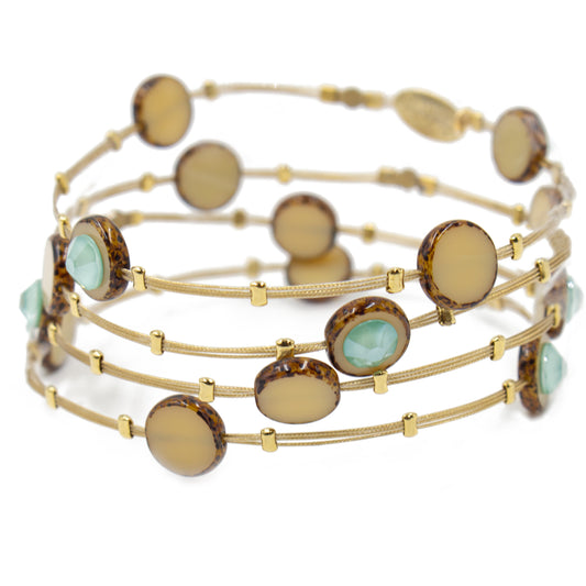 Vibrant Bracelet 3234: Brown Opal Mint/ Gold