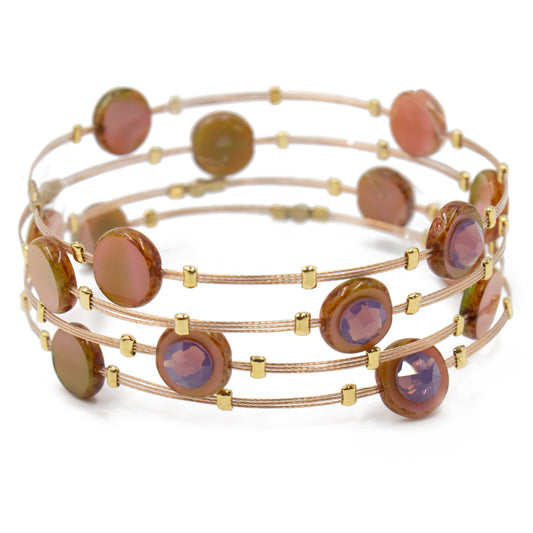 Vibrant Bracelet 3234: Nude/ Opal Amethyst/ Gold