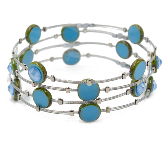 Vibrant Bracelet 3234: Aqua/ Opal Aqua/ Silver