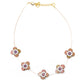 Romantic Floral Necklace 8484: Nude/ Gold