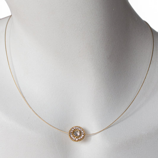 Elegant Woman Necklace 8418: Clear/ Gold