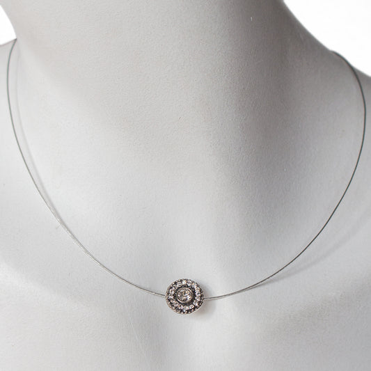 Elegant Woman Necklace 8418: Clear/ Silver