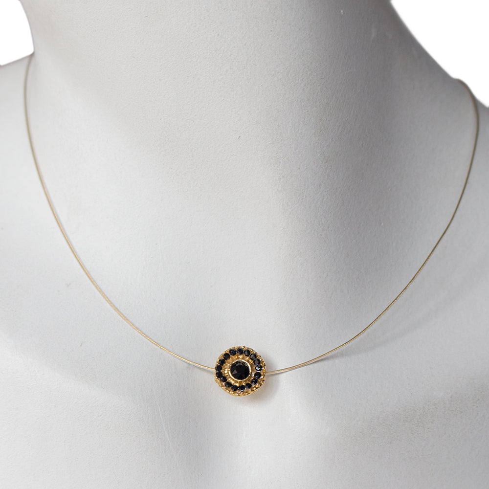 Elegant Woman Necklace 8418: Black/ Gold