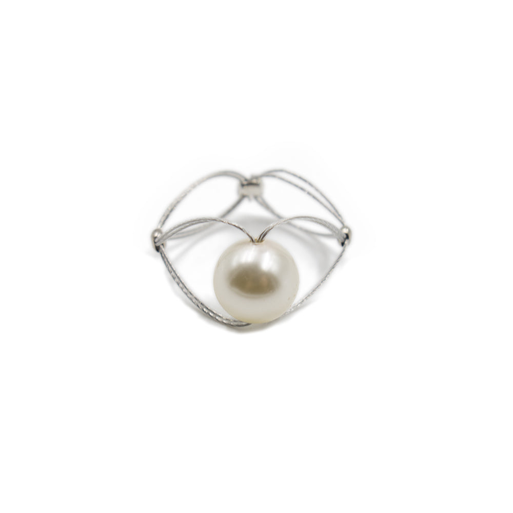 Classic for Women Ring 9004: White Pearl/ Silver