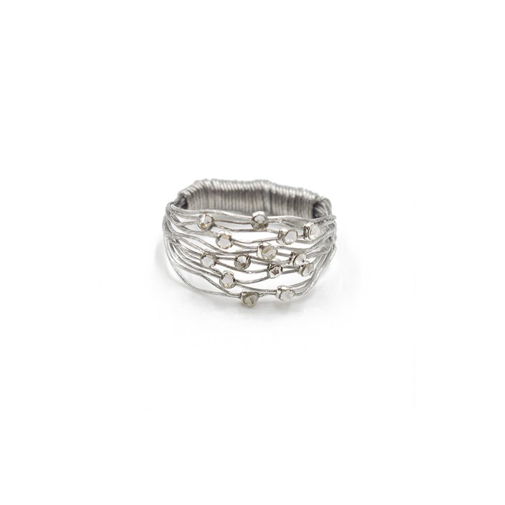 Elegant Cluster Sparkle Ring 9313: Clear / Silver