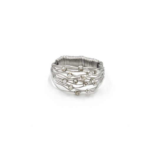 Elegant Cluster Sparkle Ring 9313: Clear / Silver