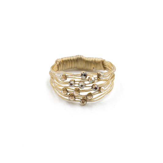Elegant Cluster Sparkle Ring 9313: Gold/ Gold
