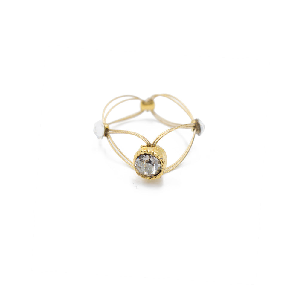 Love Ring 9332: Clear/ Gold
