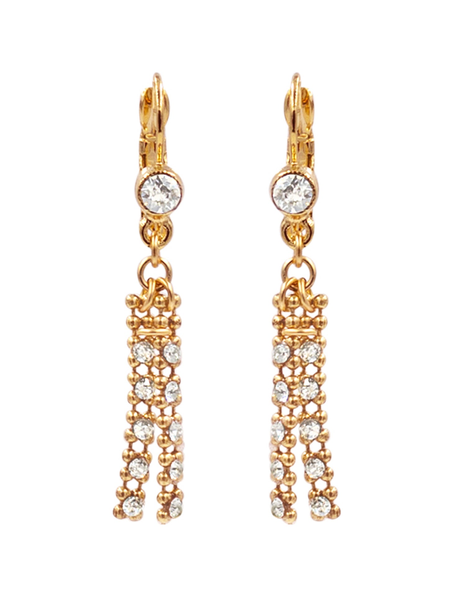 Sparkle Zip Earring 2001: Clear/ Gold